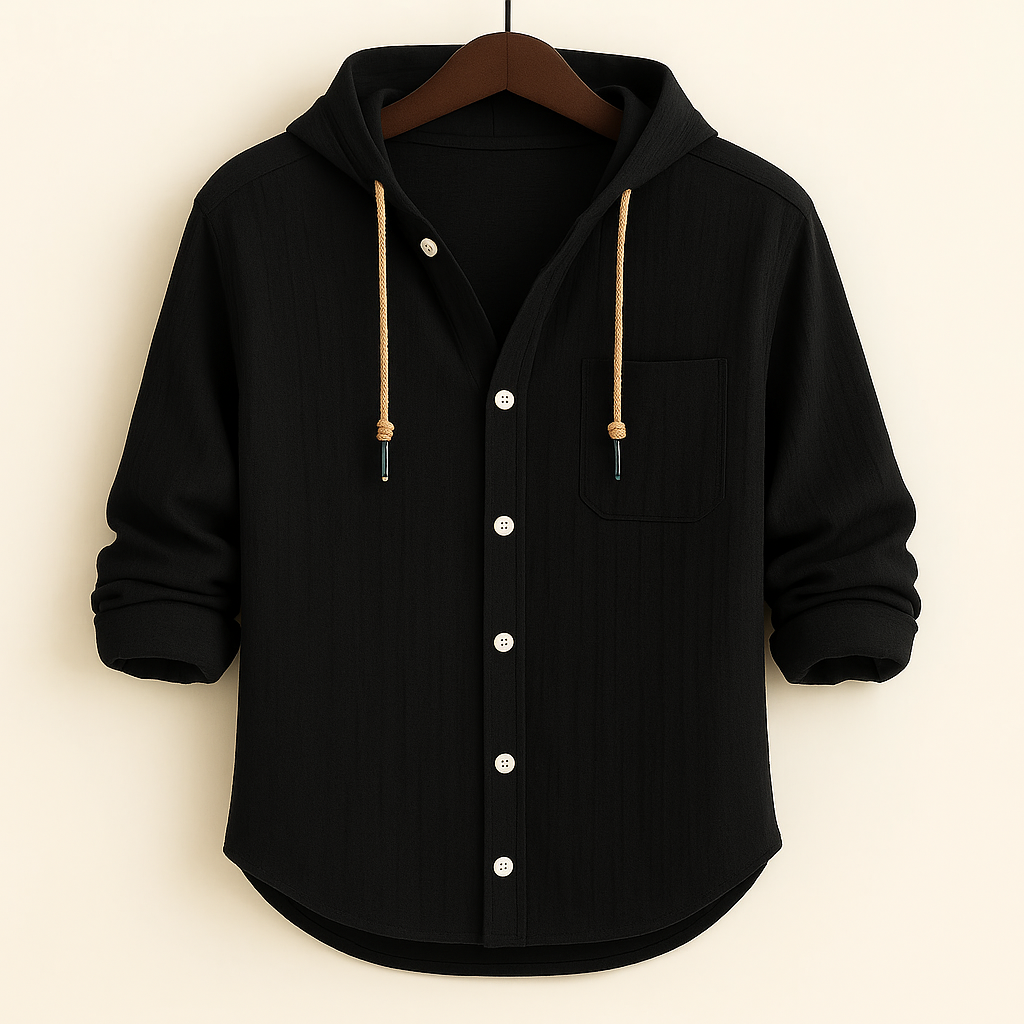 Marco | Refined Hooded Button-Up Shirt