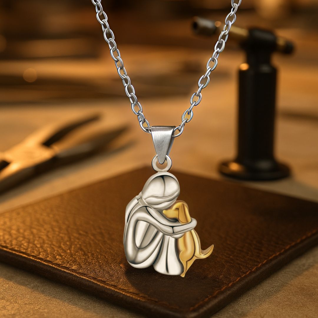 Elin | Loving Dog Embrace Necklace