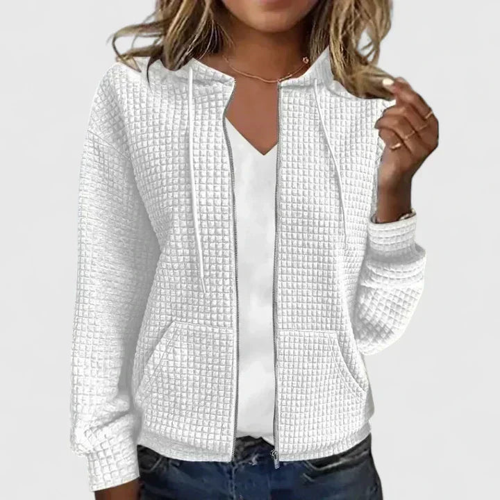 Anna | Elegant Textured Zip Cardigan