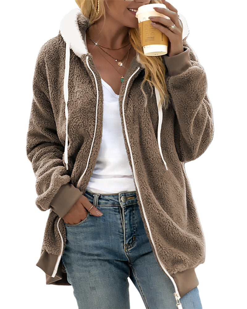 Lauren | Elegant Zip-Front Hooded Sweater