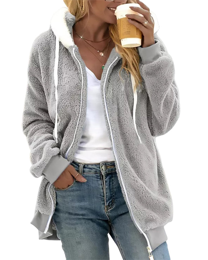 Lauren | Elegant Zip-Front Hooded Sweater