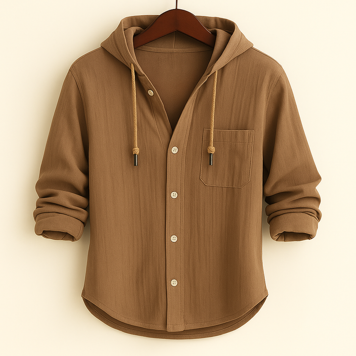 Marco | Refined Hooded Button-Up Shirt