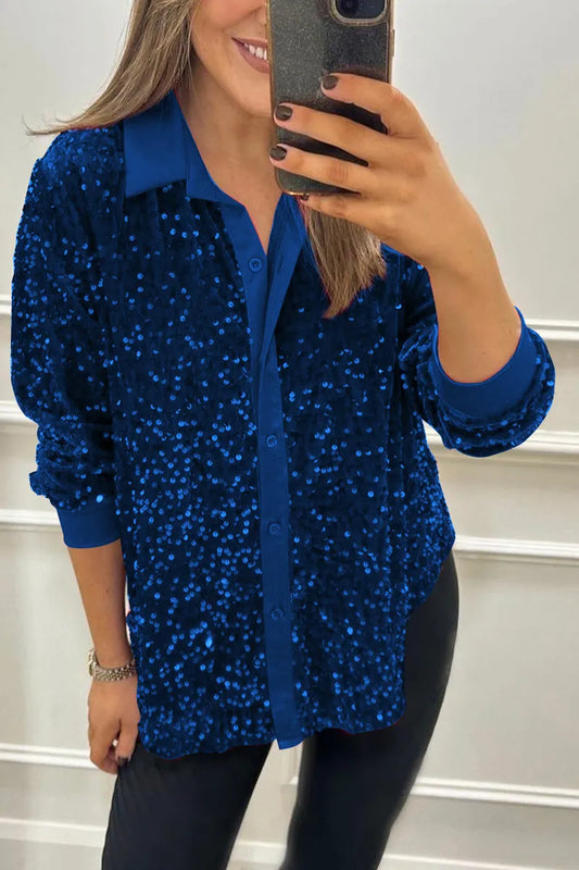 Ciara | Shimmer Sequin Shirt