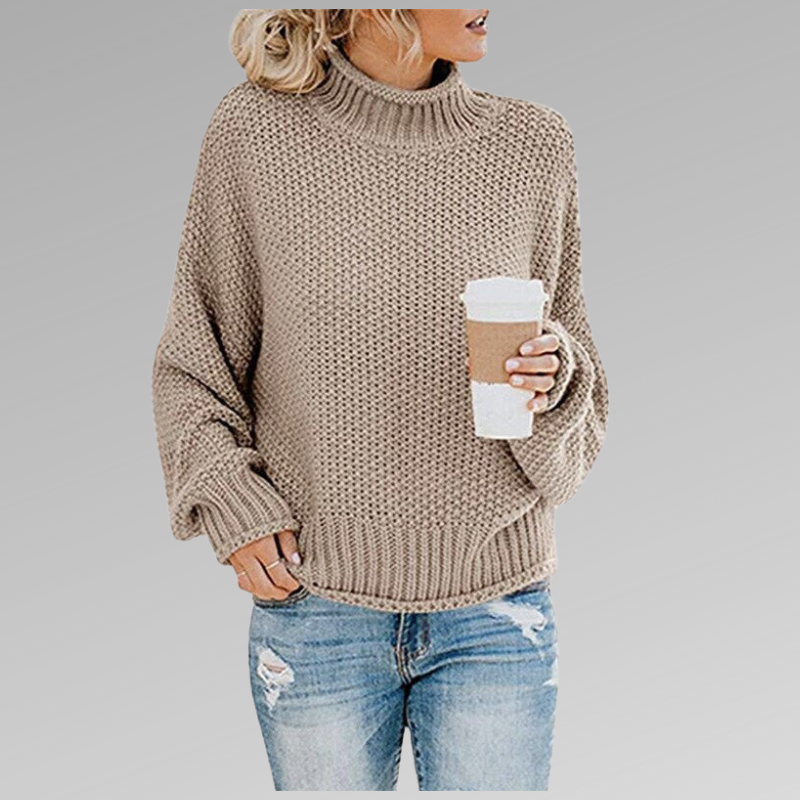Lilah | Elegant High-Collar Knit Sweater