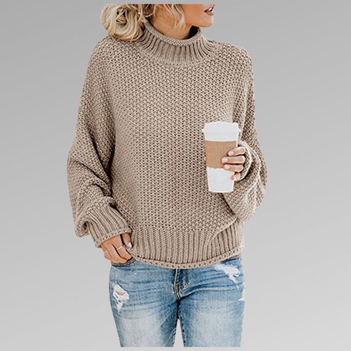 Lilah | Elegant High-Collar Knit Sweater
