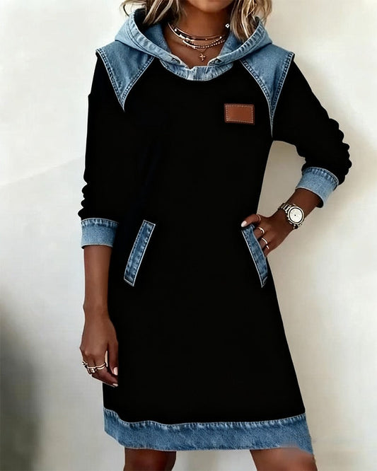 Hailey | Hooded Denim-Style Dress
