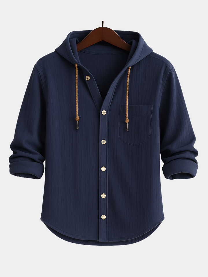 Marco | Refined Hooded Button-Up Shirt