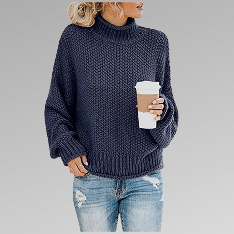 Lilah | Elegant High-Collar Knit Sweater