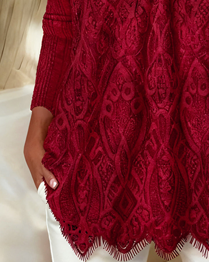 Clara | Refined Square-Neck Lace Blouse