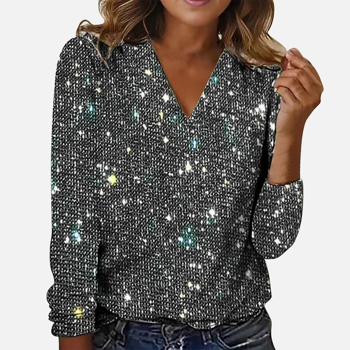 Elise | Elegant V-Neck Sparkle Blouse