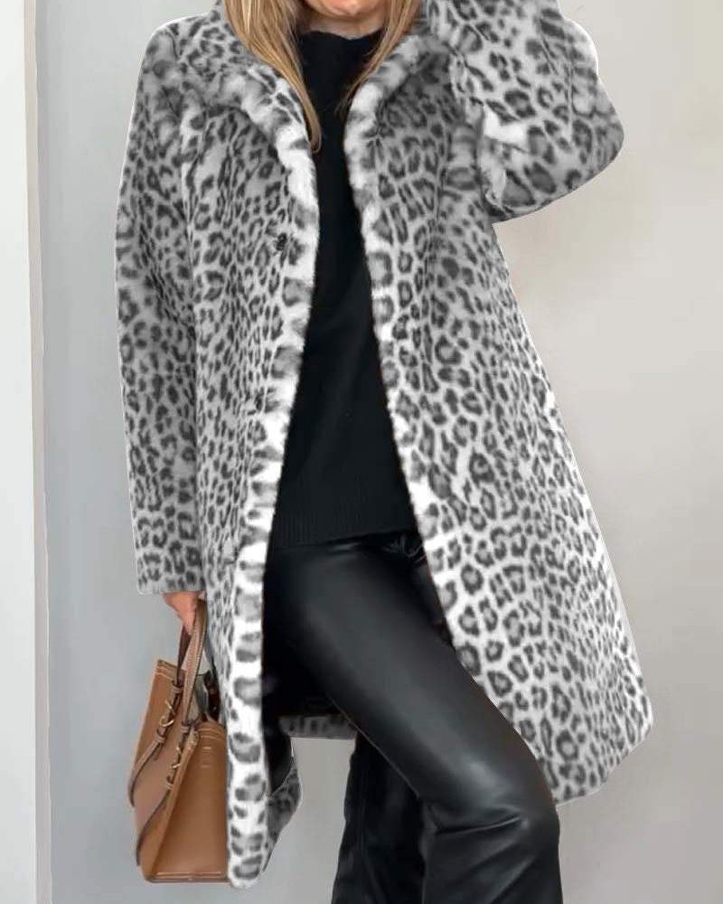 Letizia | Leopard Print Long Coat