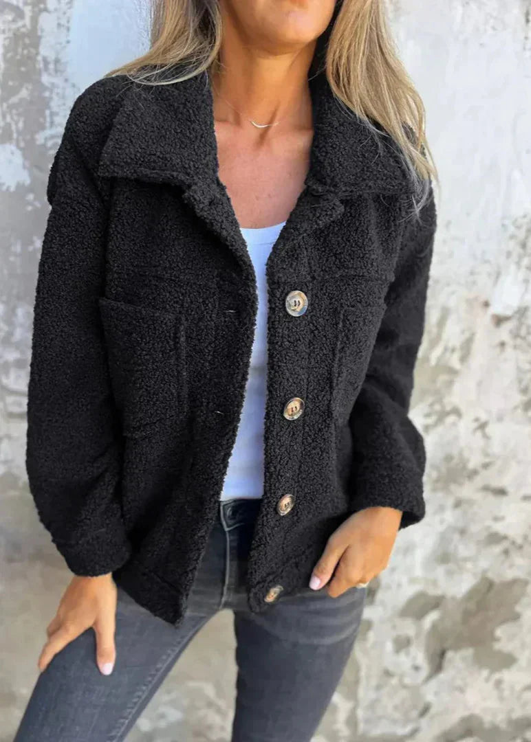Ella | Soft Button-Up Fleece Jacket