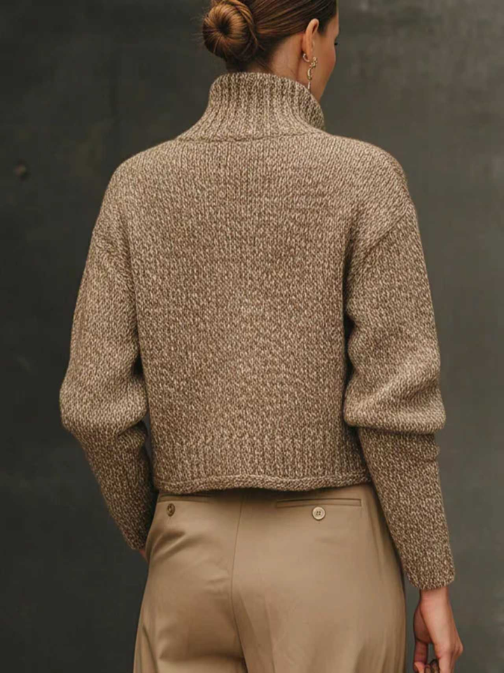 Elise | Soft Buttoned High-Neck Knit Jacket