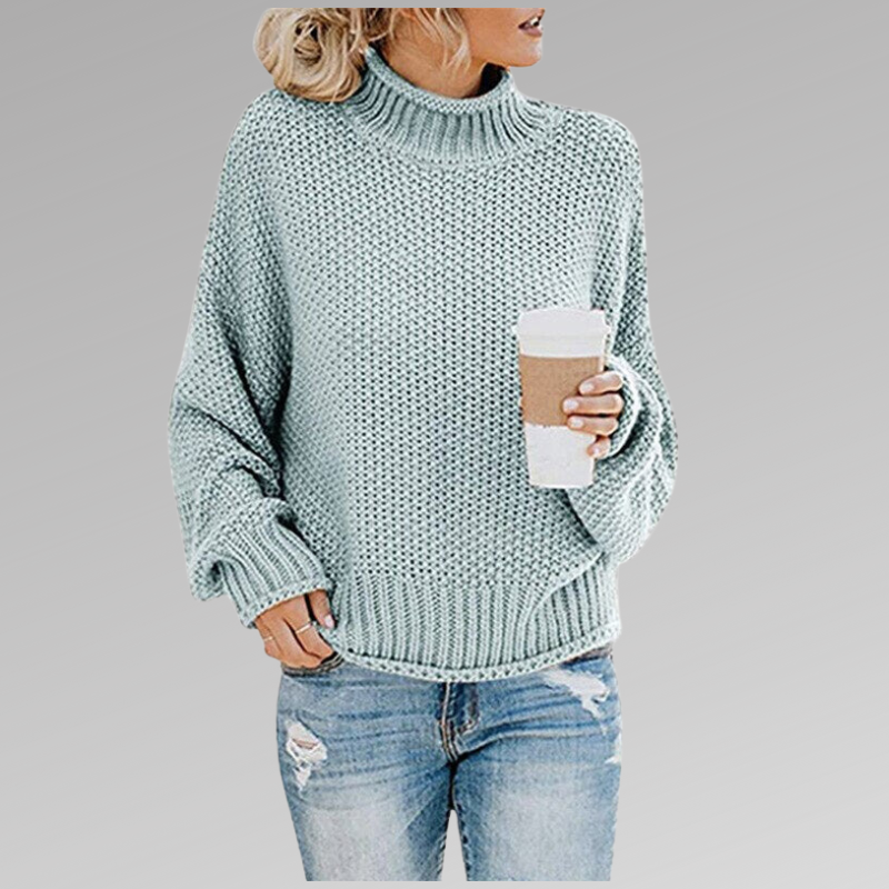 Lilah | Elegant High-Collar Knit Sweater