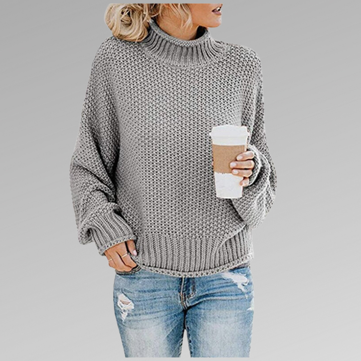 Lilah | Elegant High-Collar Knit Sweater