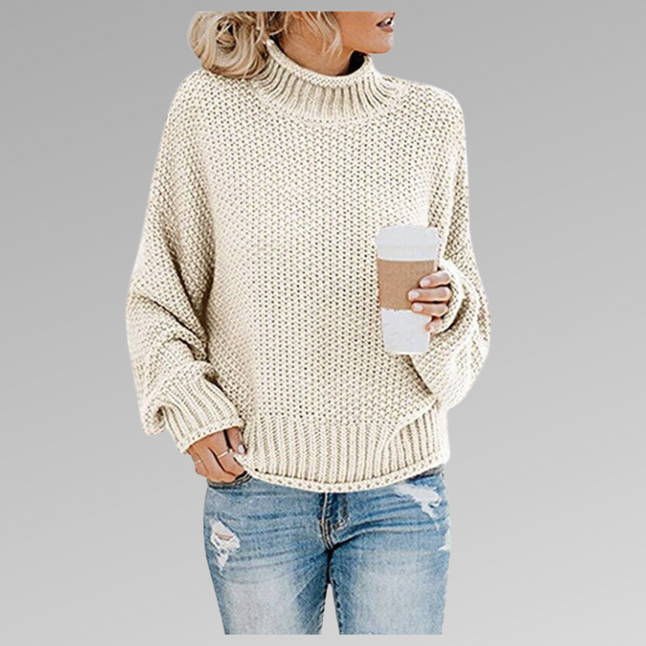 Lilah | Elegant High-Collar Knit Sweater