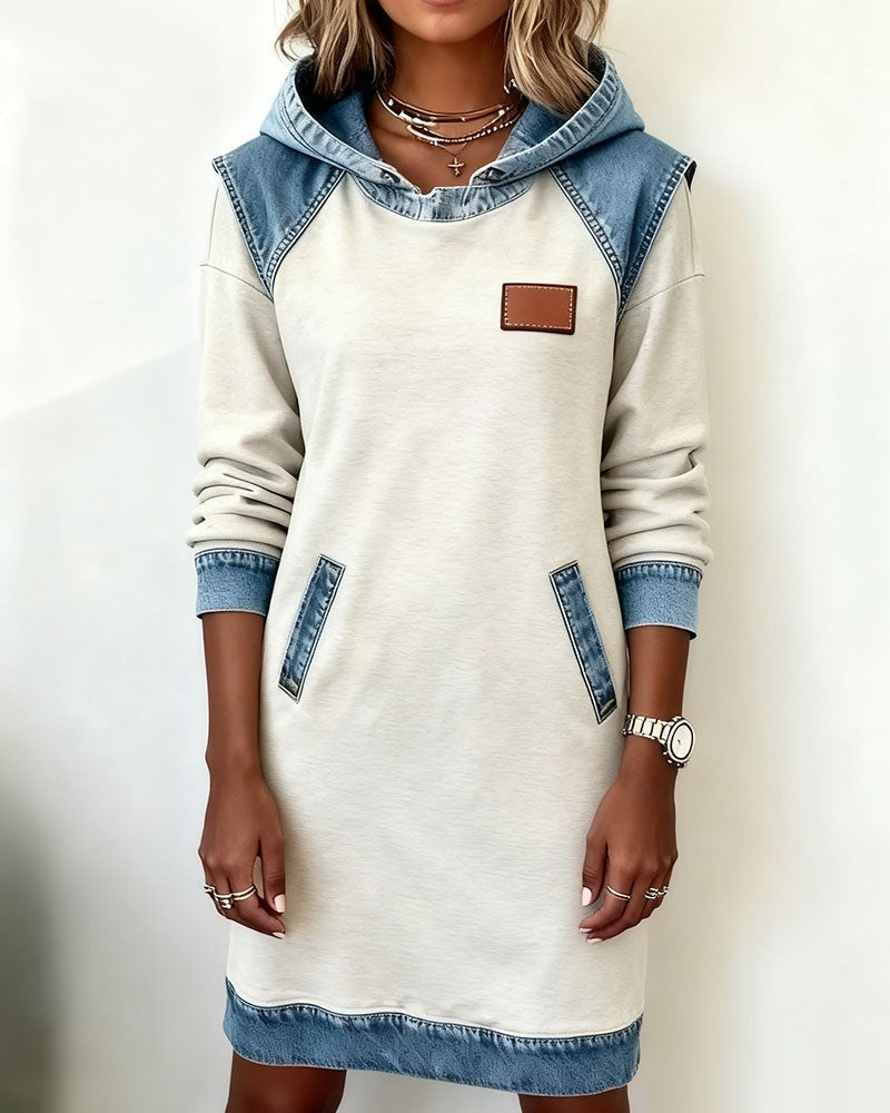 Hailey | Hooded Denim-Style Dress