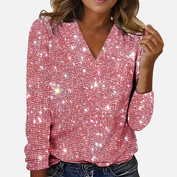 Elise | Elegant V-Neck Sparkle Blouse