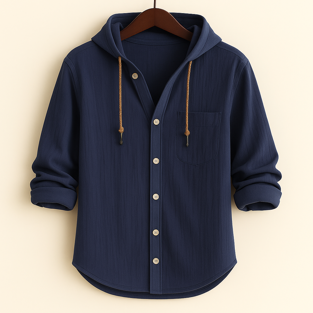 Marco | Refined Hooded Button-Up Shirt