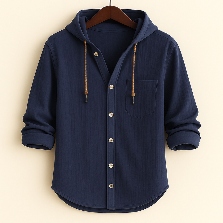Marco | Refined Hooded Button-Up Shirt