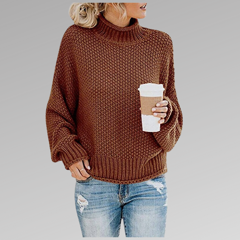 Lilah | Elegant High-Collar Knit Sweater