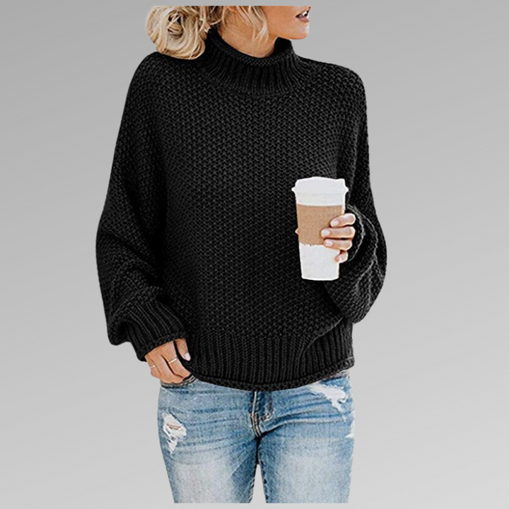 Lilah | Elegant High-Collar Knit Sweater
