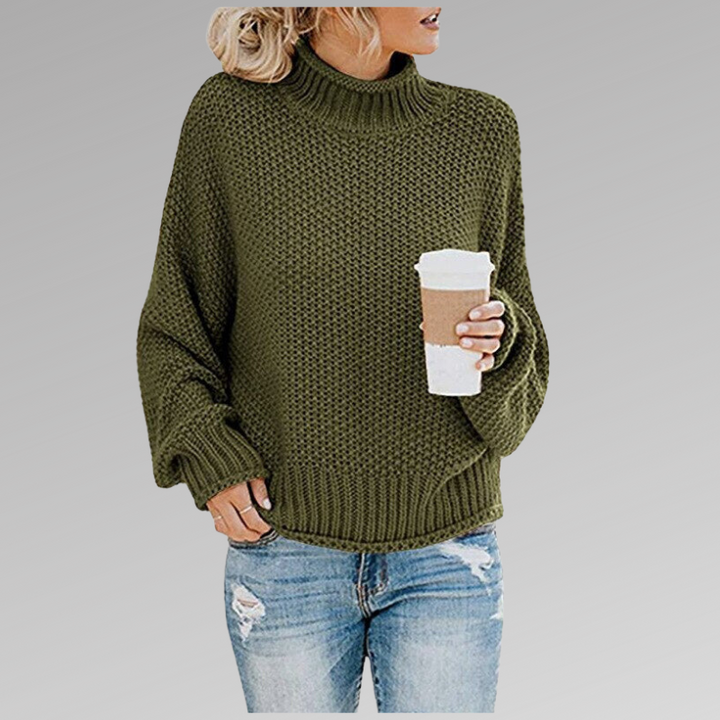 Lilah | Elegant High-Collar Knit Sweater