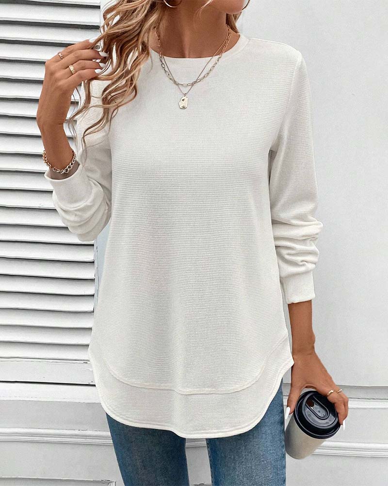 Mila | Classic Long-Sleeve O-Neck Top
