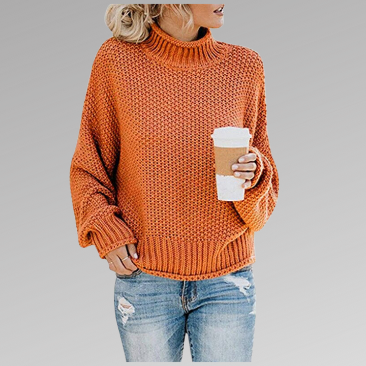 Lilah | Elegant High-Collar Knit Sweater