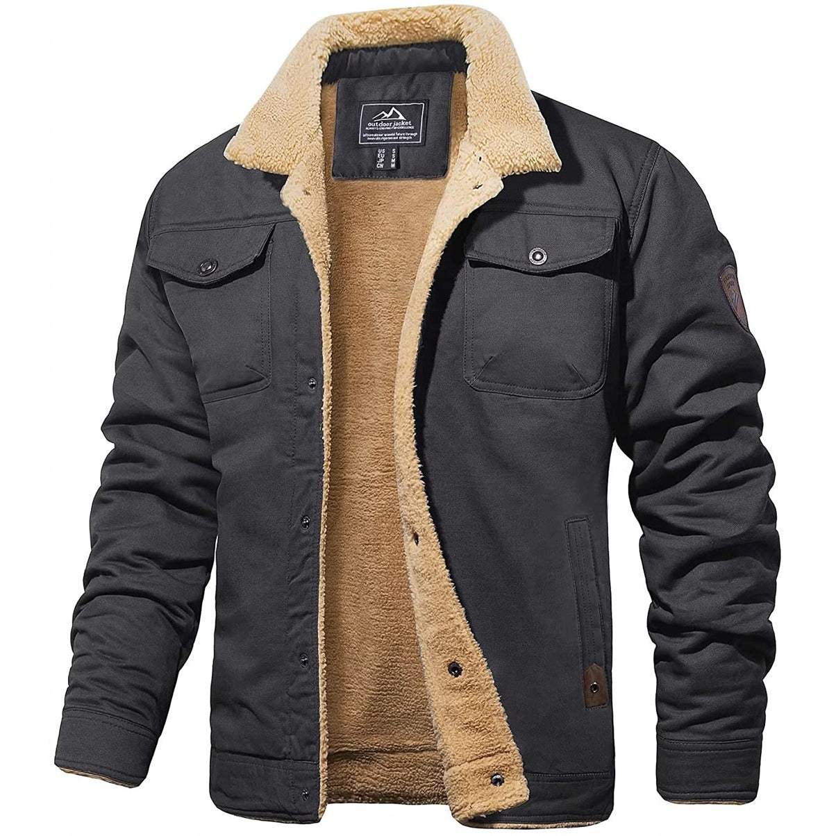 Landon | Warm Sherpa-Lined Bomber Jacket