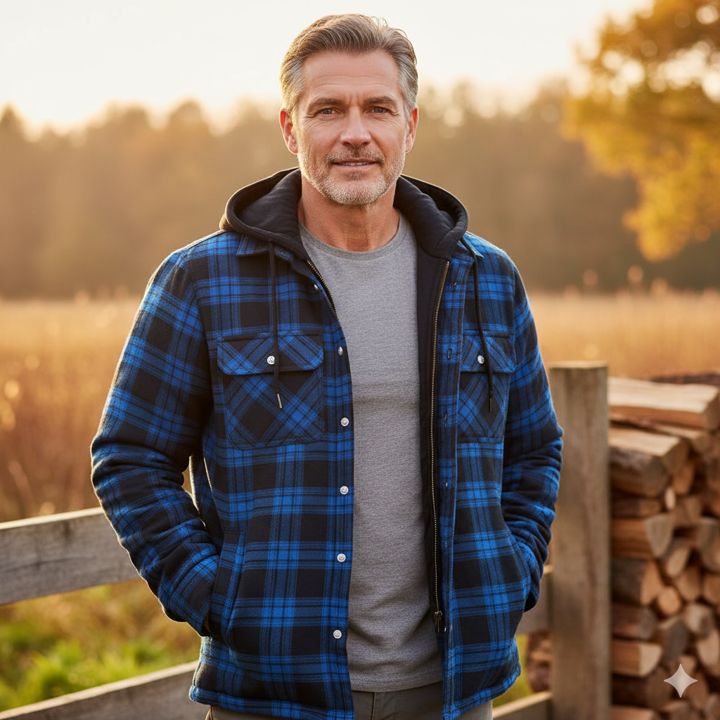 Wade | Rugged Plaid Hooded Jacket