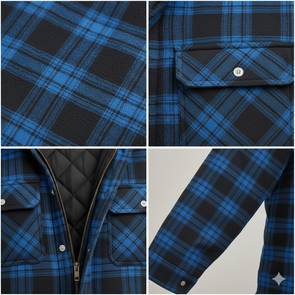 Wade | Rugged Plaid Hooded Jacket