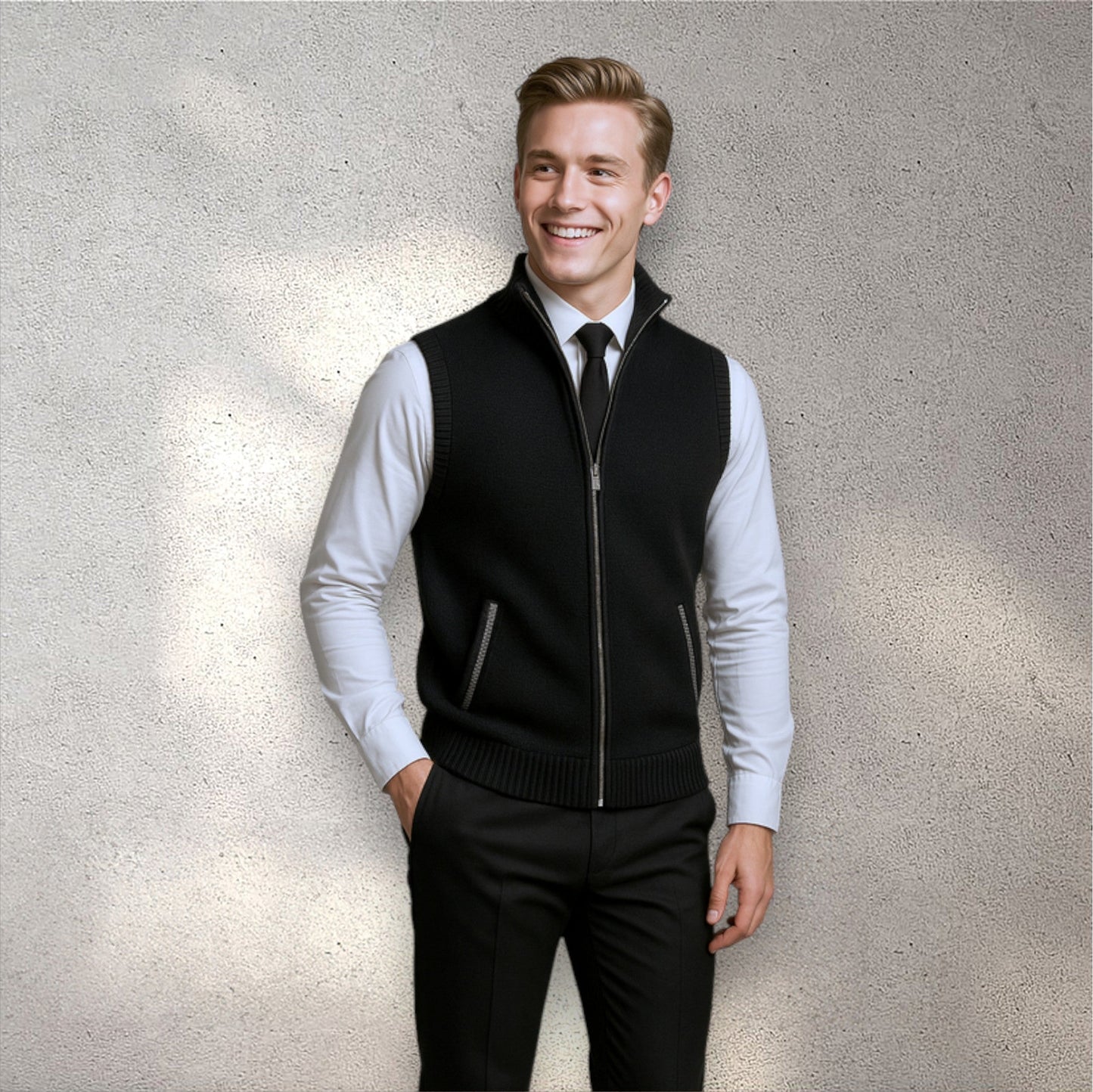Levan | Classic Zip-Up Knit Vest
