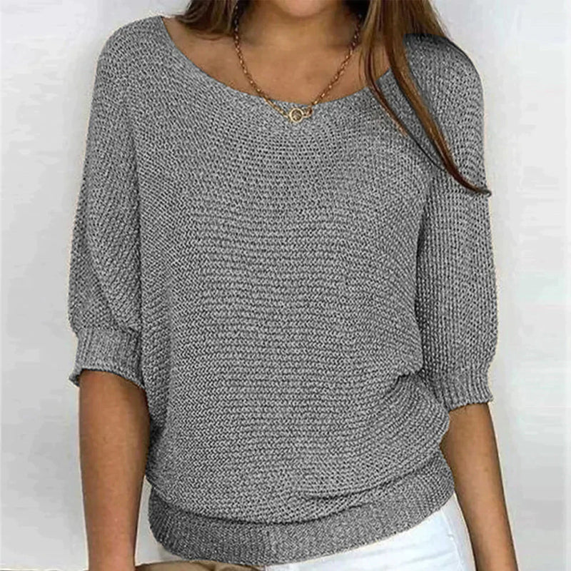 Lena | Easy Textured Knit Sweater