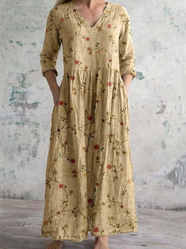 Celestine | Elegant Vintage Floral Maxi Dress