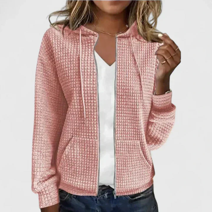 Anna | Elegant Textured Zip Cardigan