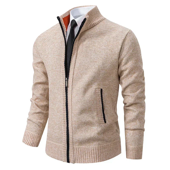 Darren | Zip-Front Textured Knit Jacket