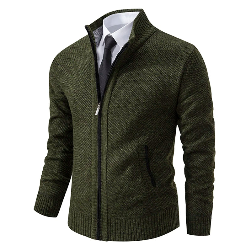 Darren | Zip-Front Textured Knit Jacket