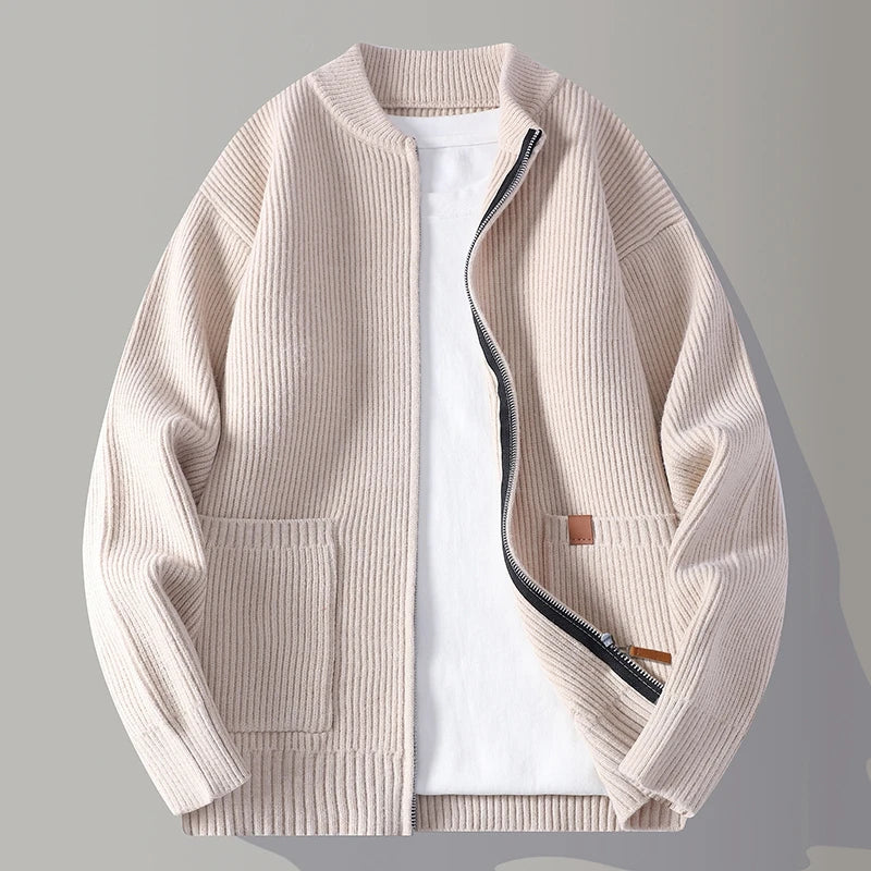 Oliver | Classic Ribbed Knit Zip Jacket