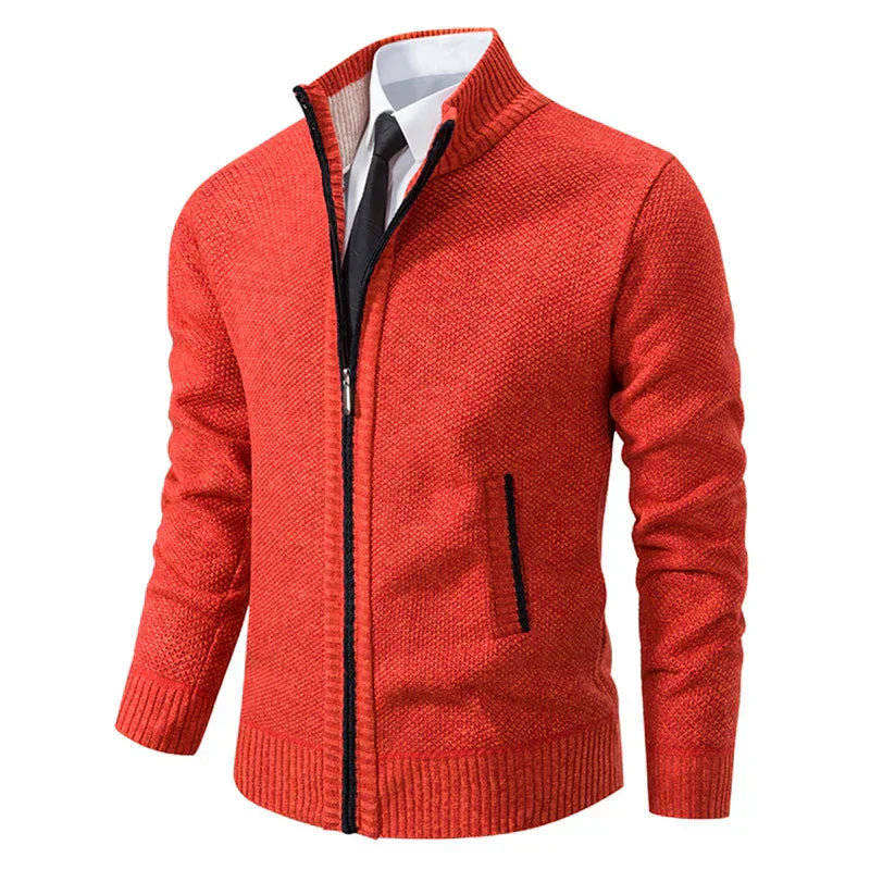 Darren | Zip-Front Textured Knit Jacket
