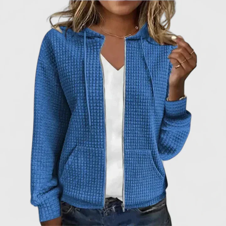Anna | Elegant Textured Zip Cardigan