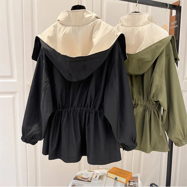 Mira | Oversized Double-Collar Drawstring Jacket