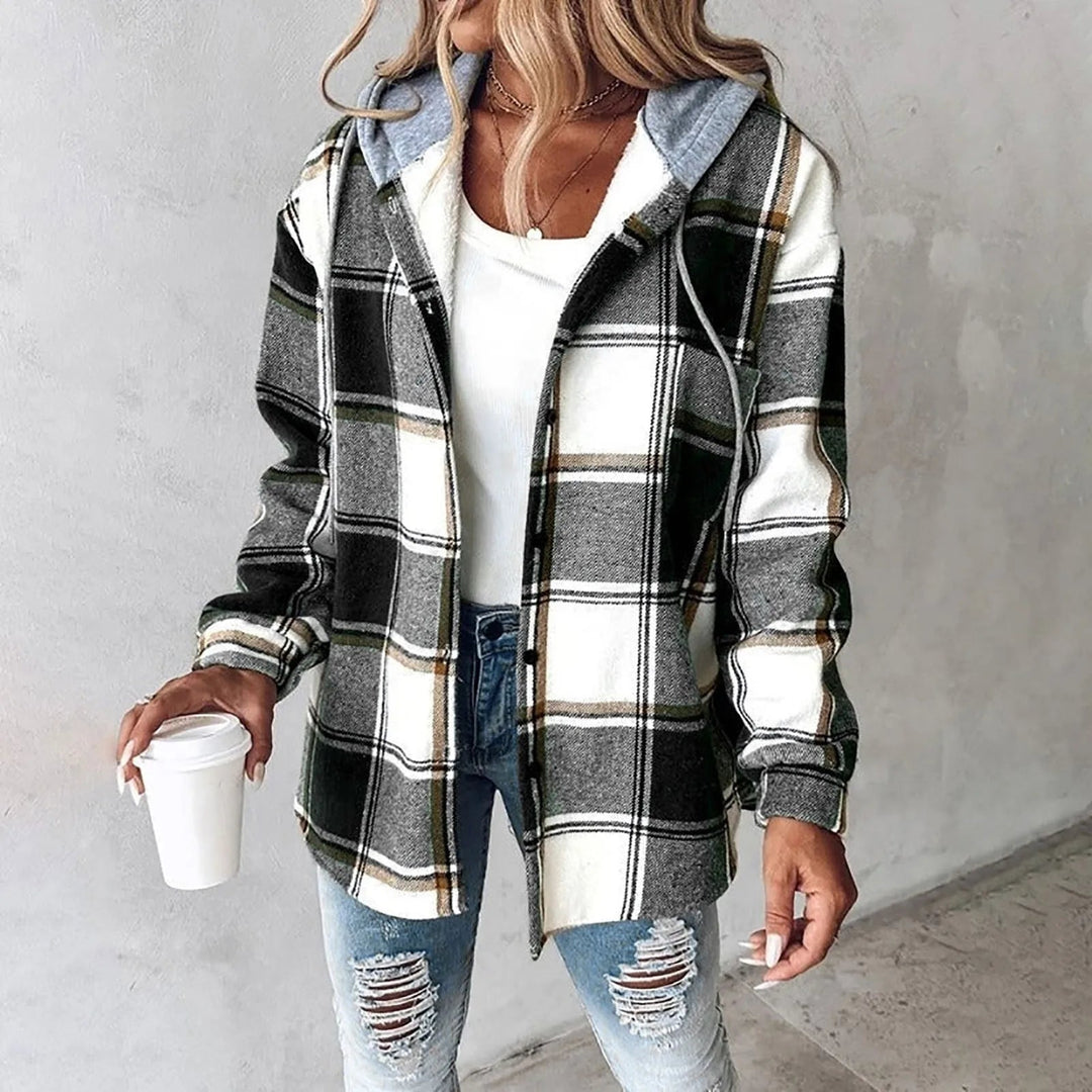 Nora | Cozy Plaid Hooded Jacket