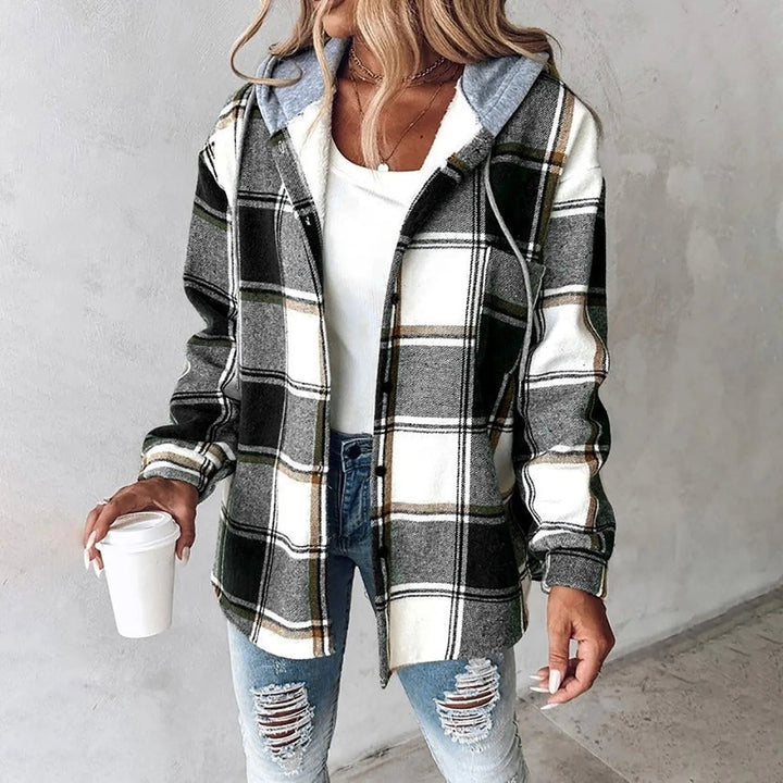 Nora | Cozy Plaid Hooded Jacket