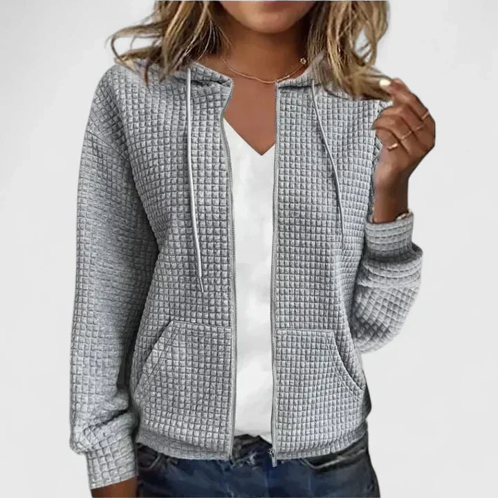 Anna | Elegant Textured Zip Cardigan