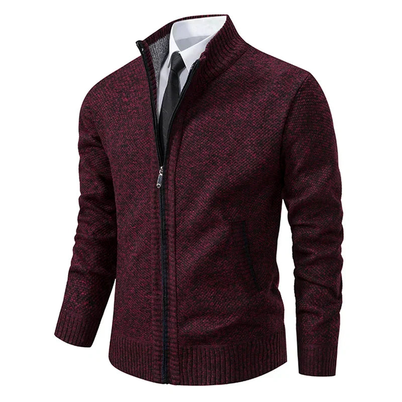 Darren | Zip-Front Textured Knit Jacket
