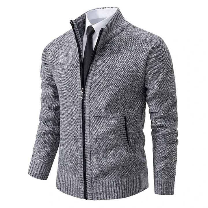 Darren | Zip-Front Textured Knit Jacket
