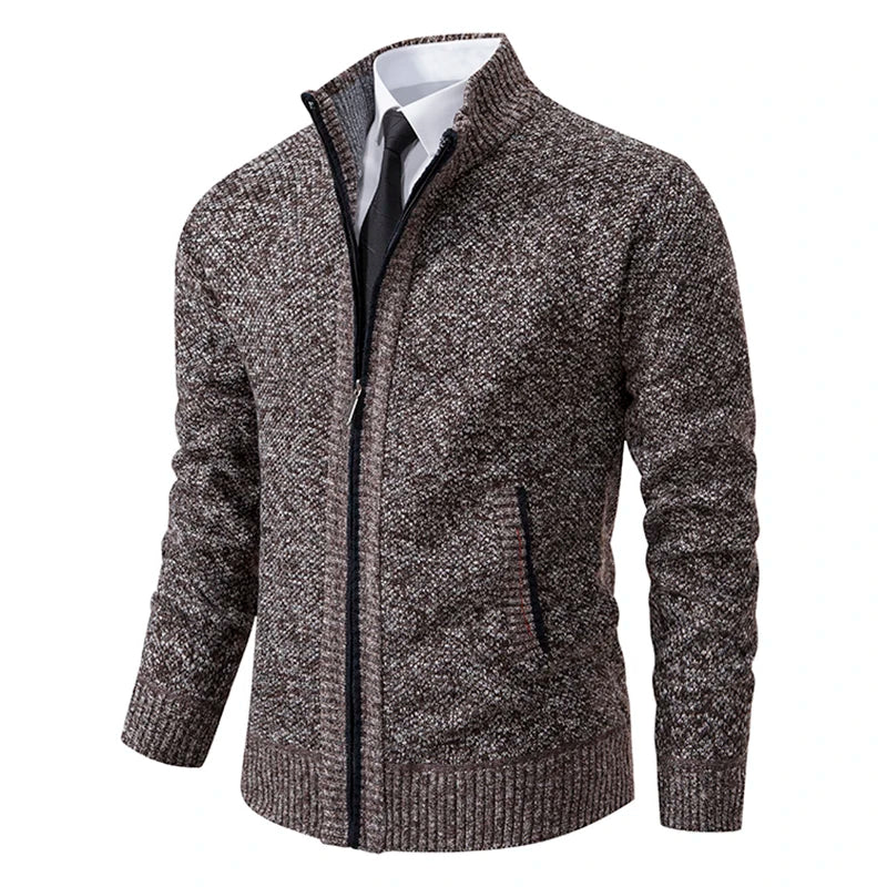 Darren | Zip-Front Textured Knit Jacket