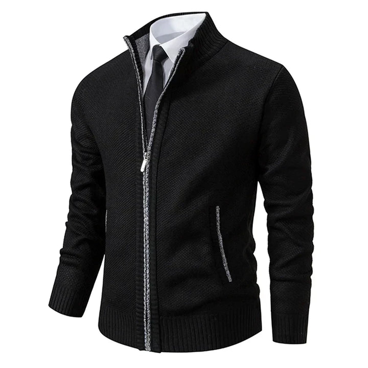 Darren | Zip-Front Textured Knit Jacket