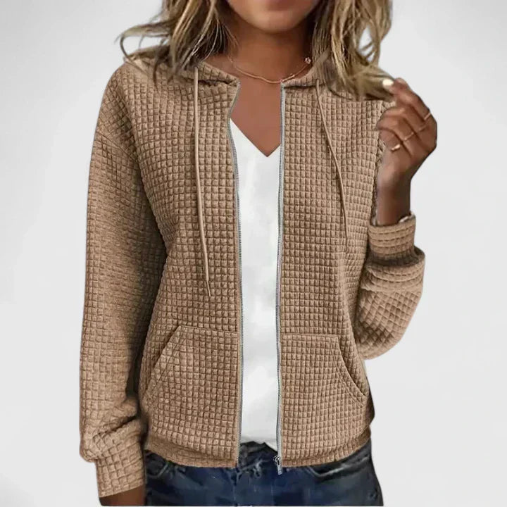 Anna | Elegant Textured Zip Cardigan